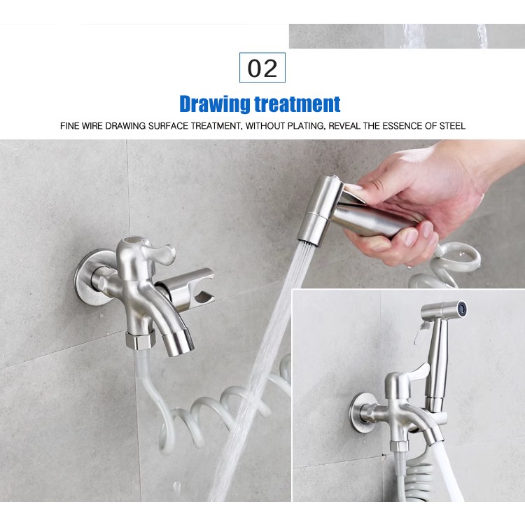 Jet Shower Kran Cabang 2On/Off/ Jet Kran Cabang Double Jet Kloset Paket Kran Cabang Bidet Toilet