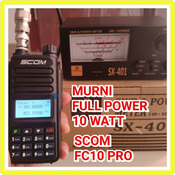 HT SCOM FC10 PRO HT FULL POWER 10 WATT DUAL BAND VHF UHF