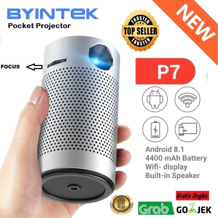 BYINTEK PORTABLE SMART PROJECTOR UFO P7 PROYEKTOR PORTABEL MINI