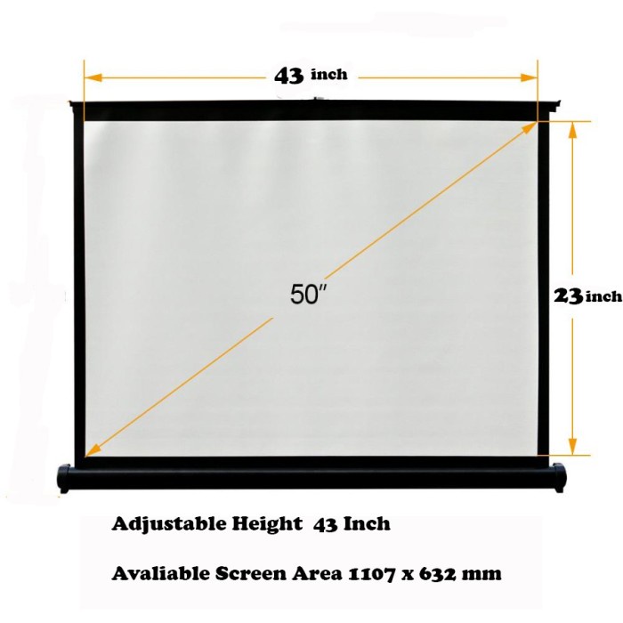 LAYAR PROJEKTOR PORTABLE 50" SCREEN PROYEKTOR PORTABLE UC46 EUG600D