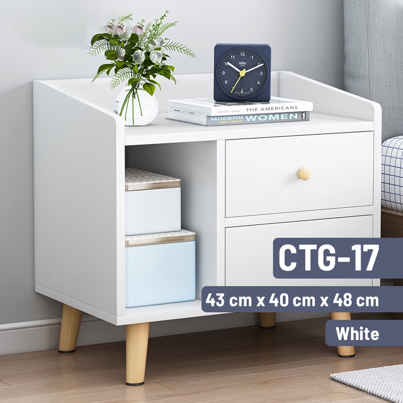 DTG- Meja Nakas Kecil Lemari Penyimpanan Tempat Tidur Furnitur Kamar Tidur Rumah / Penyimpanan Multifungsi-CTG-17