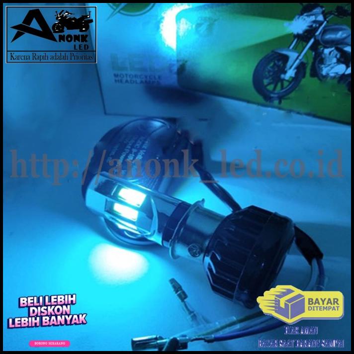 DISKON LAMPU LED UTAMA MOTOR BEAT RTD 6SISI / LAMPU DEPAN MOTOR 6SISI-ICEBLUE 