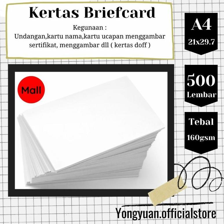 

New 500 lembar A4 Bc / briefcard 160gsm !