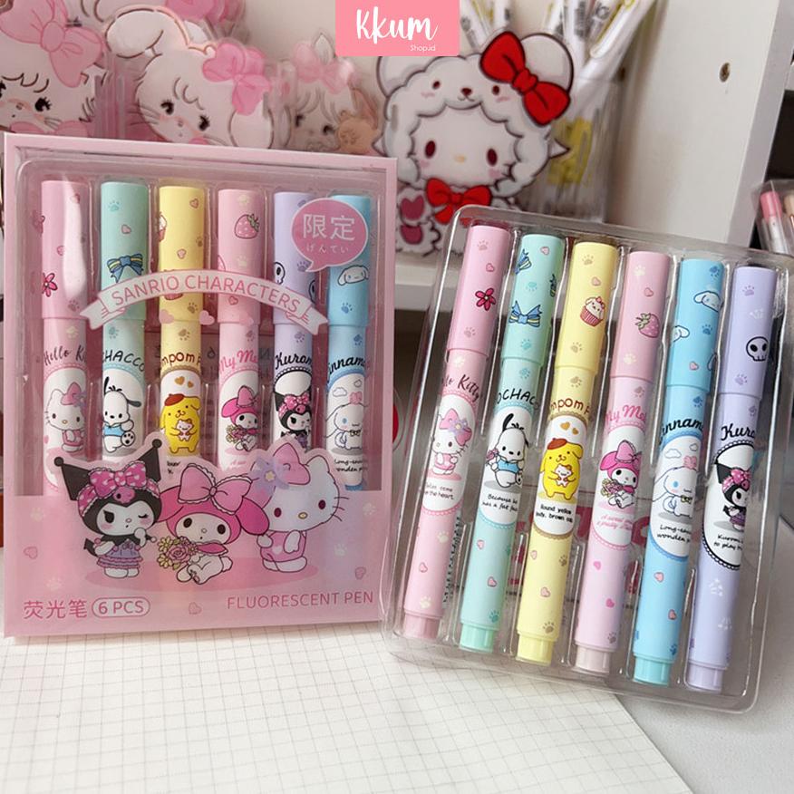 

Termurah 6 Pcs 1 Set Stabilo Sanrio Highlighter/ Stabilo Pastel Color Cute Penanda Pewarna Original