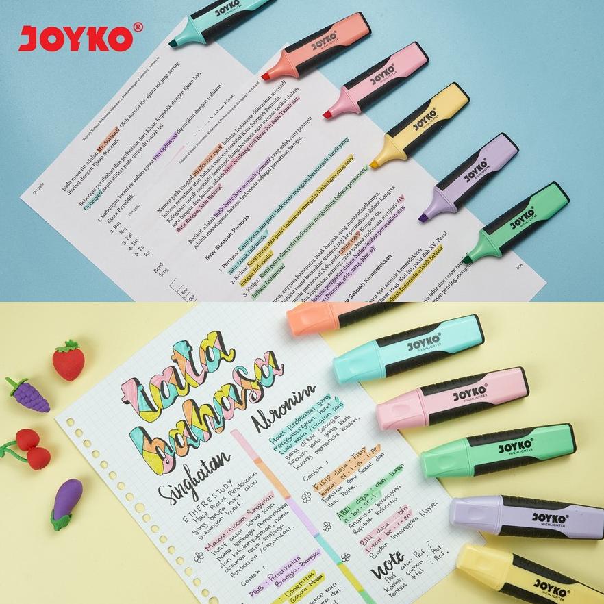 

Terbaik Joyko Highlighter Pastel Set 6 pcs / Highlighter HL-70 ,.