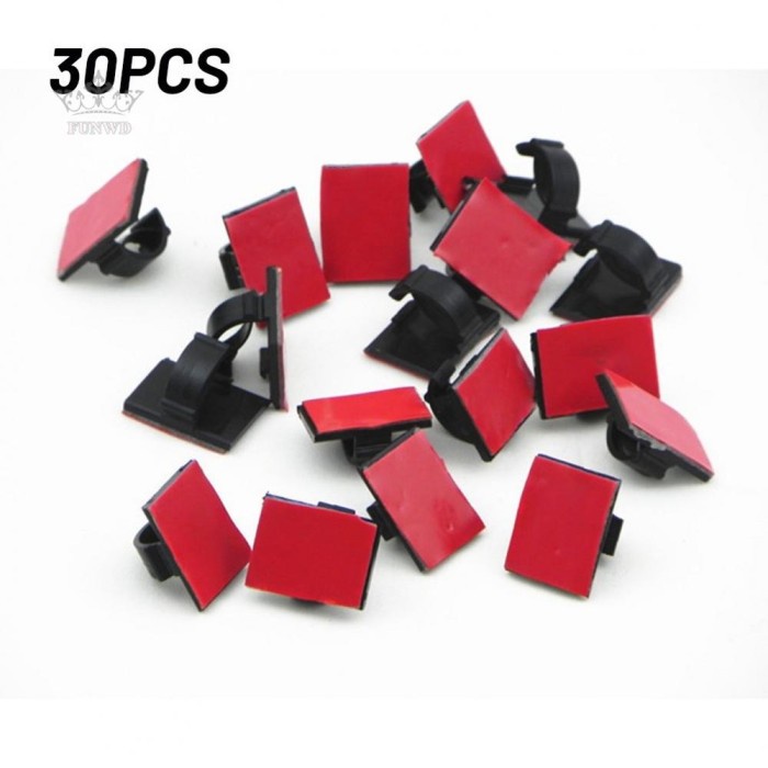 

Promo 30Pcs Klip Kabel Perekat Diri Kawat Holder Klem Kabel Data Mobil