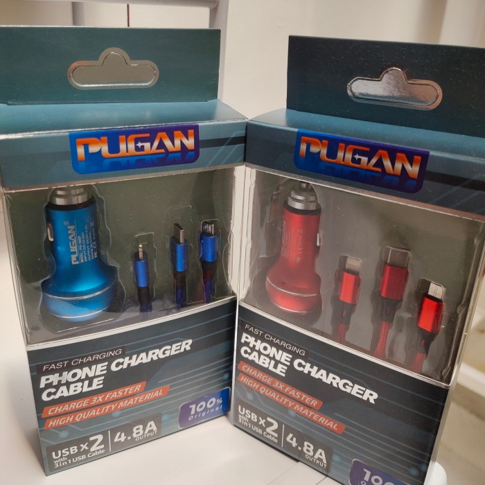 FAST CHARGING PHONE CHARGER CABLE CHARGER HP MOBIL DENGAN KABEL+TYPE C