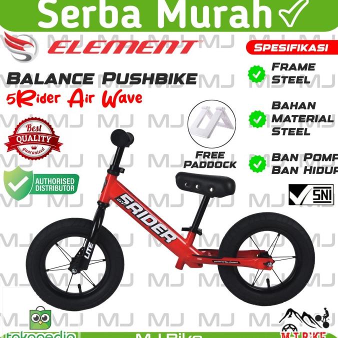 Element Sepeda BALANCE BIKE PUSH BIKE 5 RIDER Frame Besi Ban Pompa & B