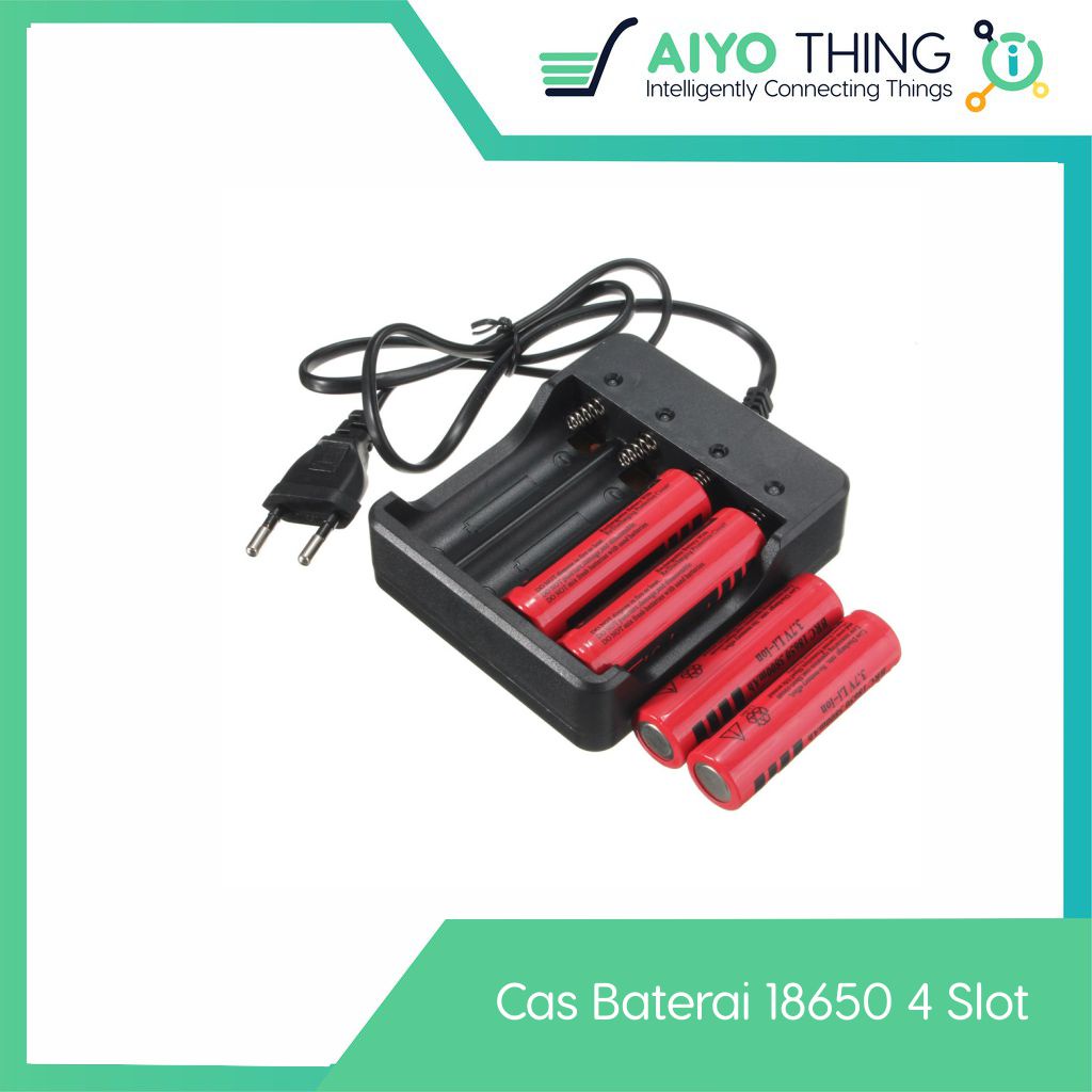 Cas Baterai 18650 Batre Vape Senter 4 Slot Lithium