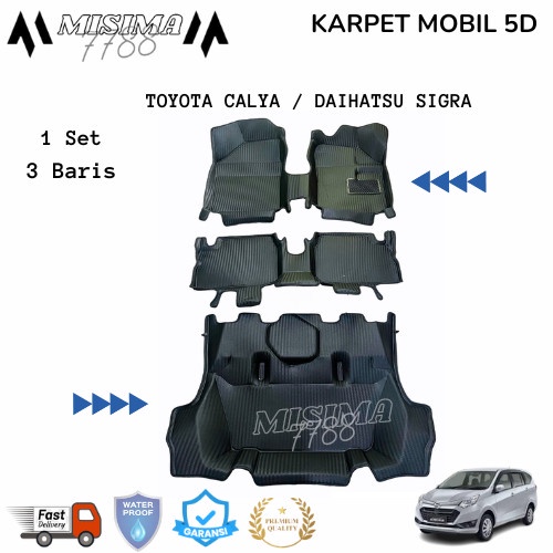 ✅New Ori Karpet Mobil 5D Sigra / Calya Motif Carbon Eva Terbaru