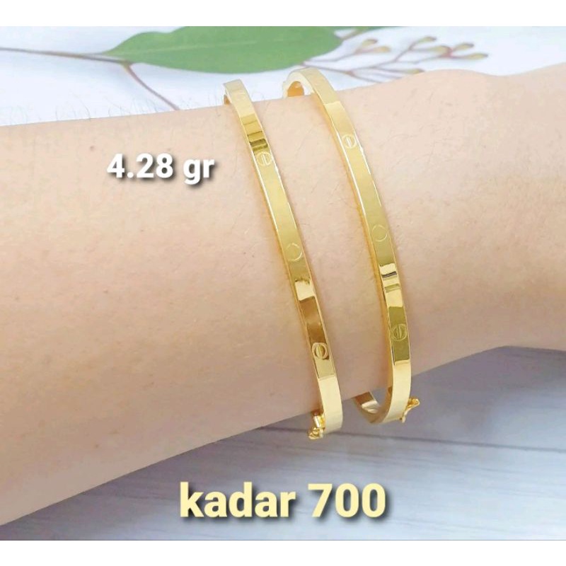 Gelang Oval Kadar 700 16K Emas Asli
