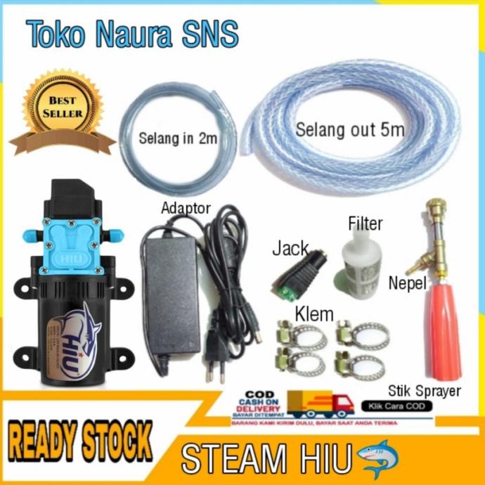 Dinamo pompa hiu 12v / Set alat cuci steam motor / steam sprayer