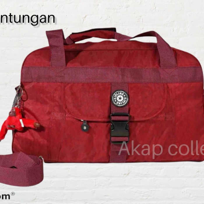 Travel Bag Kipling Besar, Tas Travel Free Gantungan Dan Tali Panjang
