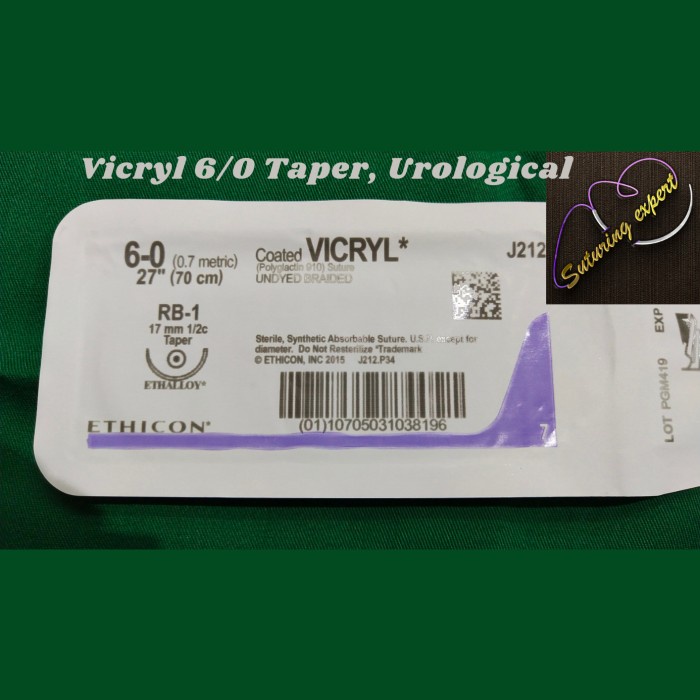 Erin Mi- Vicryl 6/0 Taper J212 ( PGA, Urological, Absorb)