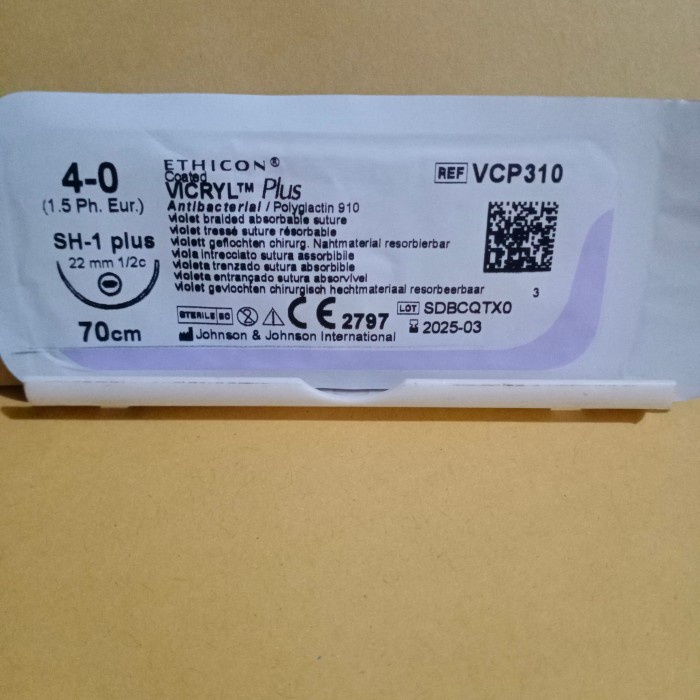 HE- VICRYL plus 4/0 roundbodied VCP310 ( PGA absorbable)