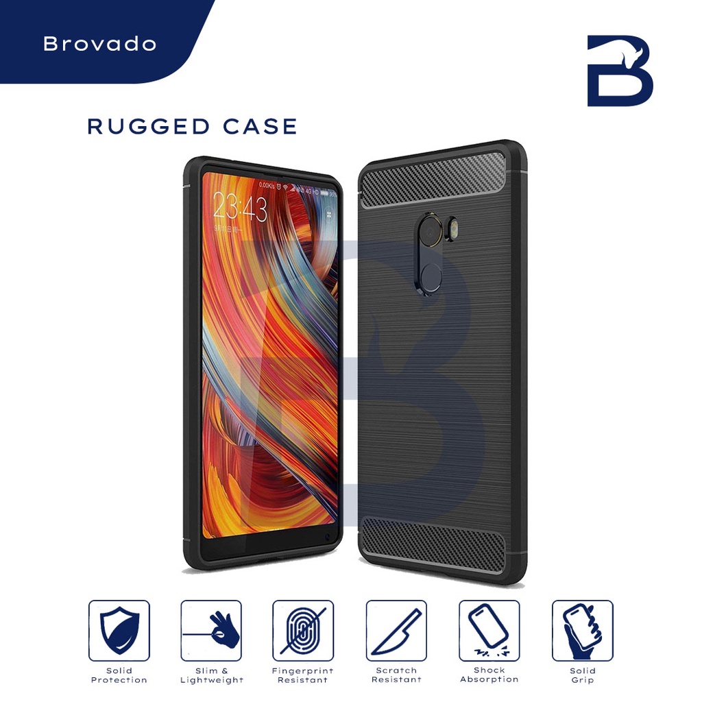 Casing Xiaomi Poco F1 / M3 Rugged Case Armor Carbon Motif Hitam