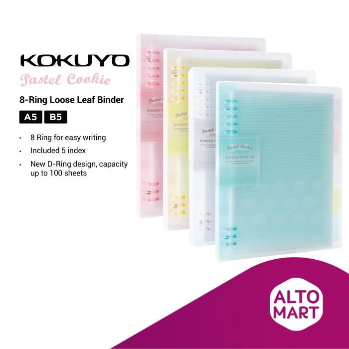 

TERLARIS - KOKUYO PASTEL COOKIE 8-RING LOOSE LEAF BINDER 5 INDEX TABS A5 B5