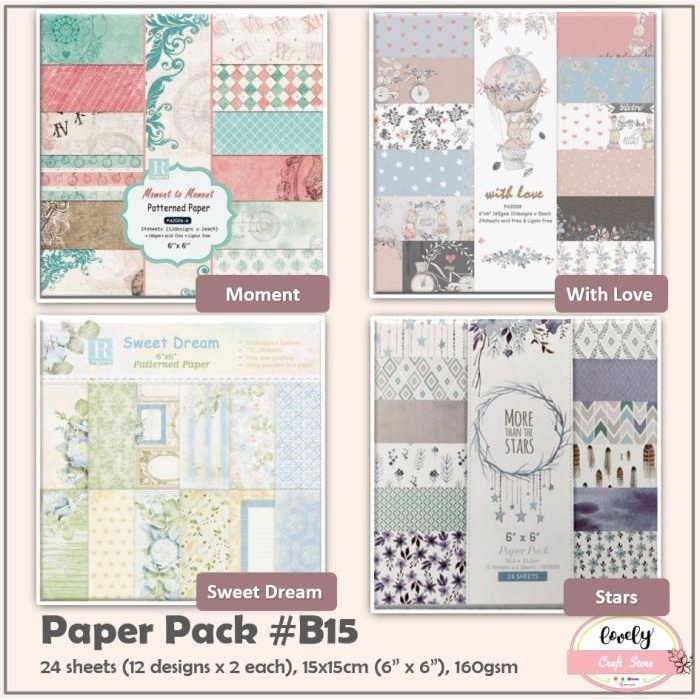 

TERLARIS - 24PCS/SET SCRAPBOOK PAPER BUJO JURNAL ORIGAMI 15X15CM 160GSM #15 - 17