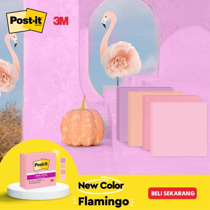 

TERLARIS - POST-IT SUPER STICKY NOTES FLAMINGO 654-SS FLA / 4 PAD 3X3" - C247