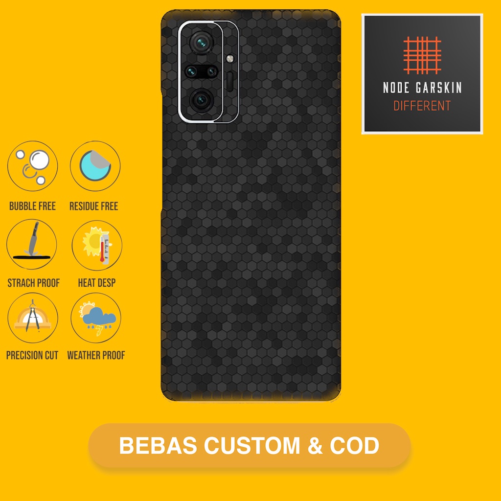 Garskin Skin Vinyl Redmi Note 10 Pro Fullbody Atau Backonly - Bisa Custom - honeycomb matrix Case St