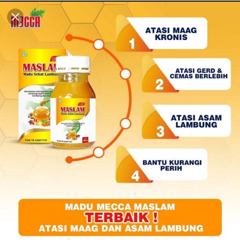 Mecca Madu Kuning Sehat Lambung Isi 350Gr/Maag Dan Asam Lambung