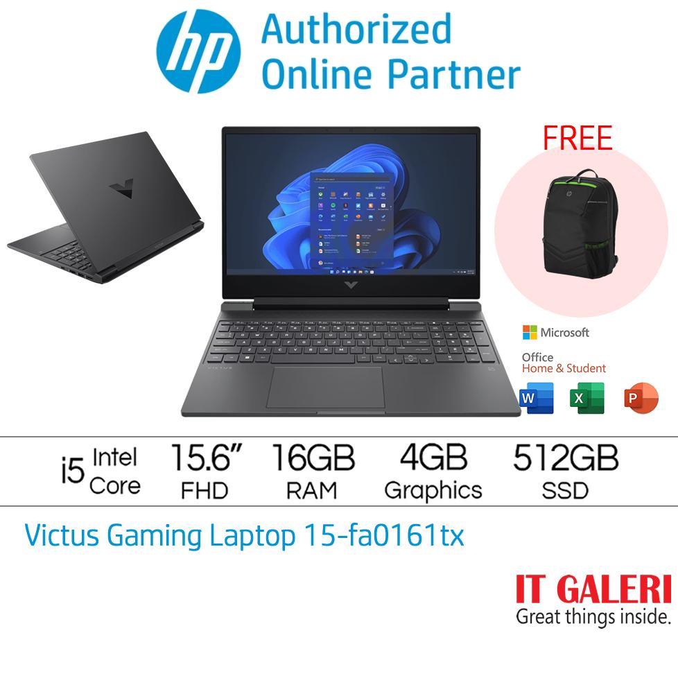 HP Laptop Gaming Victus 15-FA0161TX Intel Core i5-12450H - 2X8GB RAM - 512GB SSD - RTX3050 4GB - 15.6" - WIN11+OHS2021 - MICA SILVER