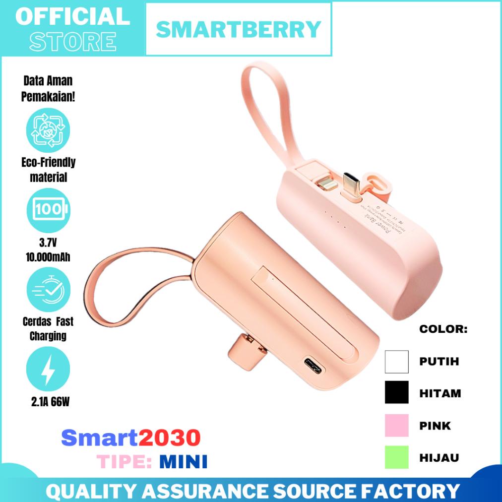 Flash Sale Powerbank Mini 2In1 Smartberry / Powerbank Mini / Powerbank Travel / Powerbank Kecil / Multi Output Termurah