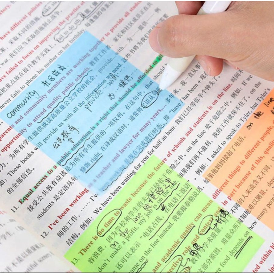 

QG 50 Lembar Sticky Notes Kertas Memo Paper Transparan Anti Air