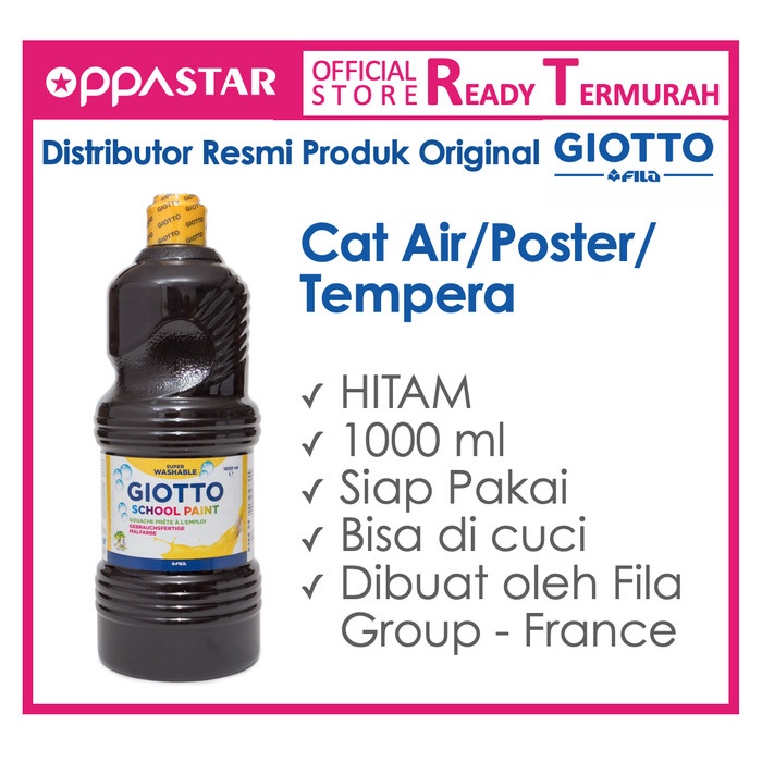 

Promo Giotto School Paint 1000 Ml Black Hitam - Cat Poster Kertas