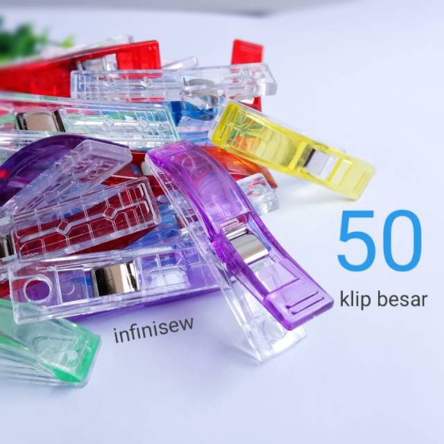 

Promo Paket Isi 50 Pcs Penjepit Klip Kain Jumbo Wonder Fabric Clip Clips