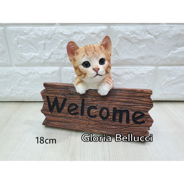 patung pajangan kucing welcome miniatur cat persia anggora