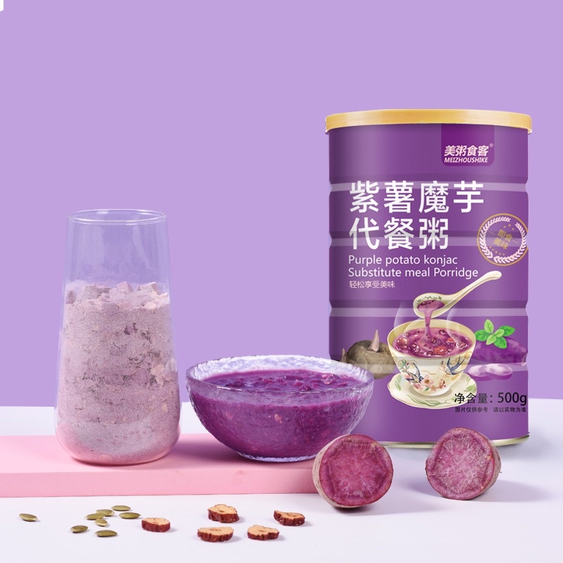 

Meizhoushike Purple Potato Konjac Substitute Meal Porridge Bubur Kentang Ungu Sarapan Pagi Sehat