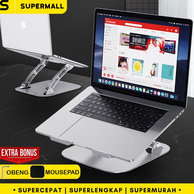 TERBARU SUPERMALL Laptop Stand Aluminium / Dudukan Laptop Holder - Meja Laptop