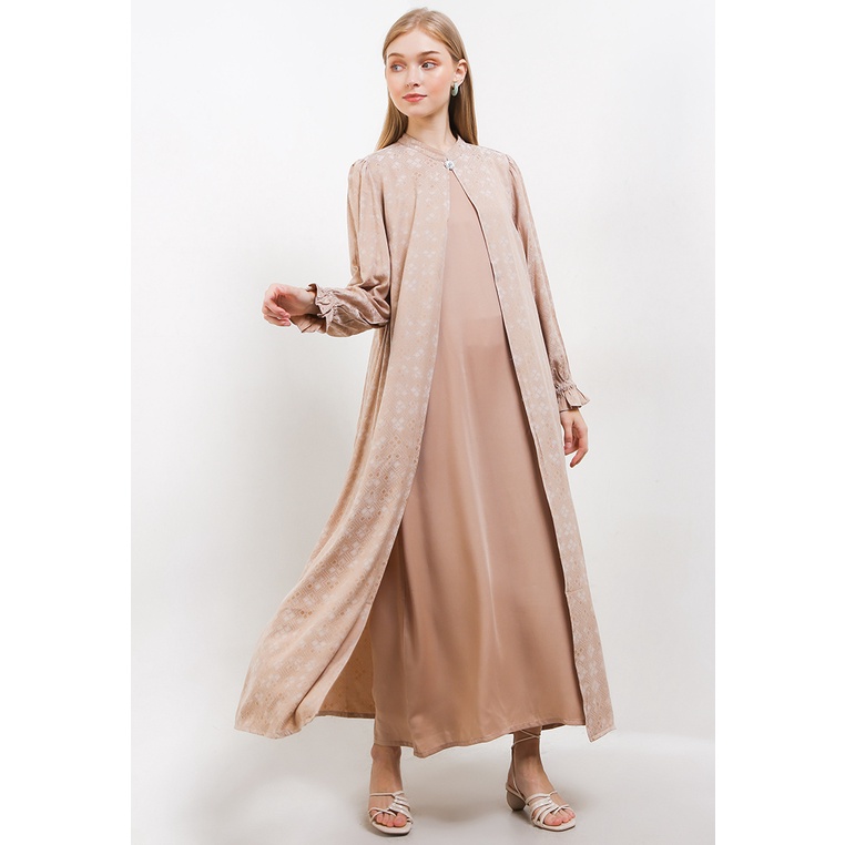 Gamis Expand Original Wanita Pakaian Muslim Kancing depan Branded Aesthetic Aaren One Set Dress Fema