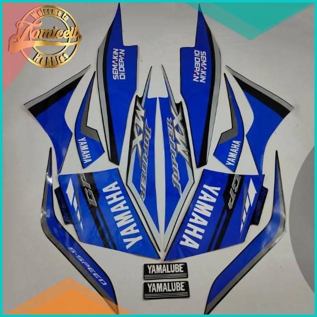striping yamaha Jupiter mx new 2014 gp series hitam biru stiker motor