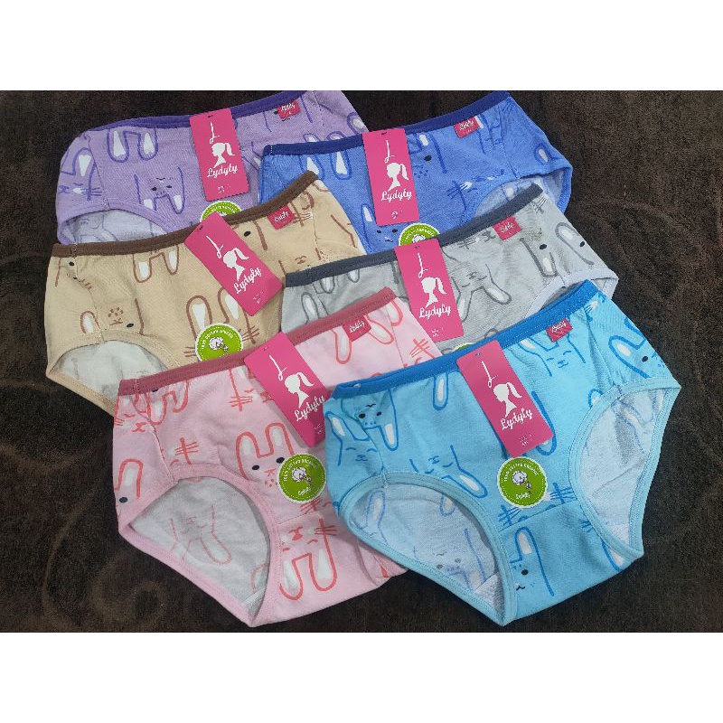 [6 pcs ]CD Anak Lydyly Motif / Celana Dalam Anak Perempuan merek lydyly motif karet pinggang Kecil