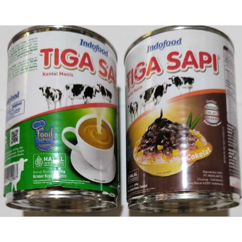 

susu 3 sapi kaleng 490 gram. SKM susu krimer kental manis