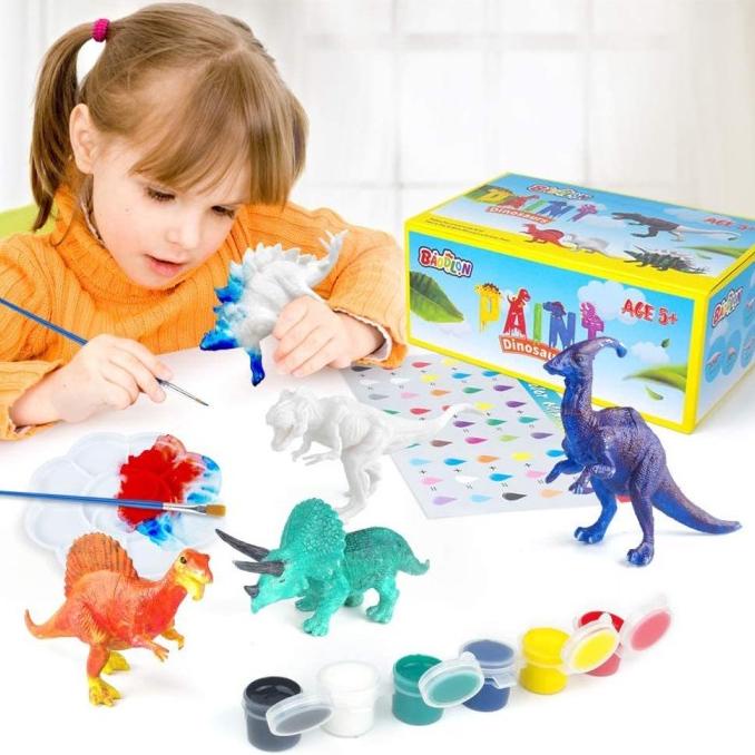 Mainan Edukasi Anak DIY Paint Dino World / Painting Dinosaurus / Color
