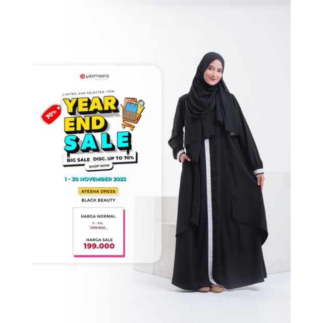 Yasmeera | Abaya Hitam Premium | gamis umroh | gamis Haji | Gamis Hitam Premium | Gamis best seller