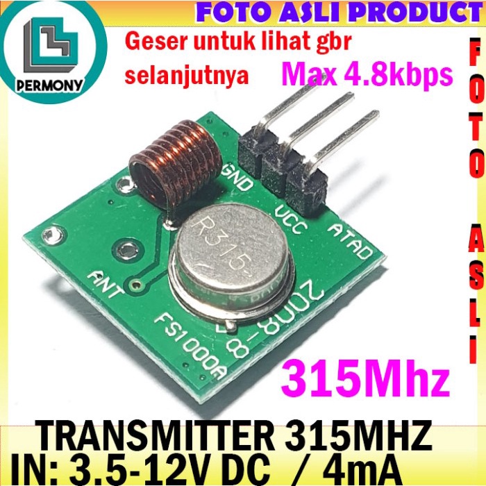 315Mhz Transmitter Receiver Module RF 315 Mhz Modul