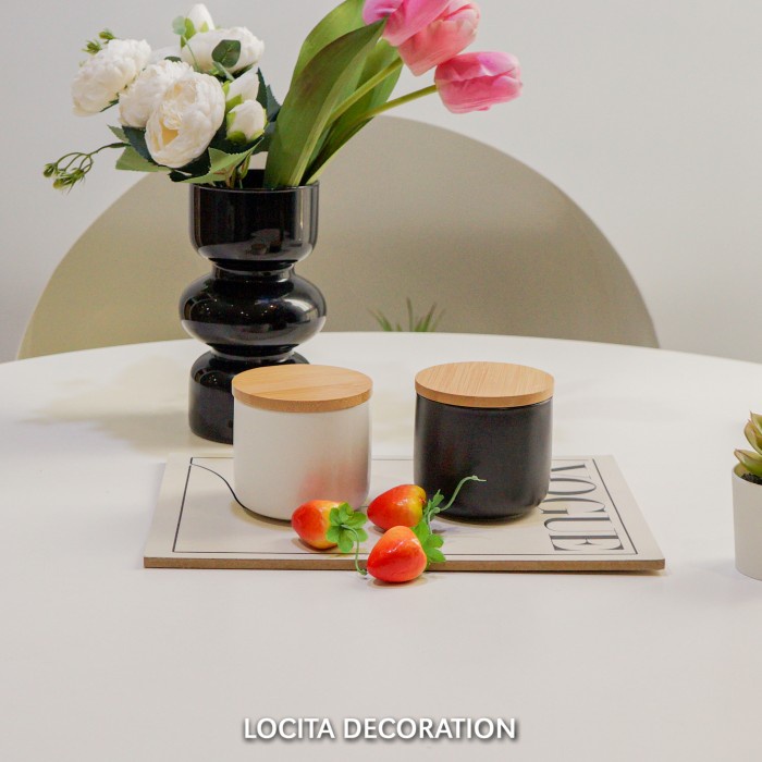 TOPLES KUE KERAMIK KEDAP UDARA MIRAE/WADAH PENYIMPANAN KOPI GULA BUMBU