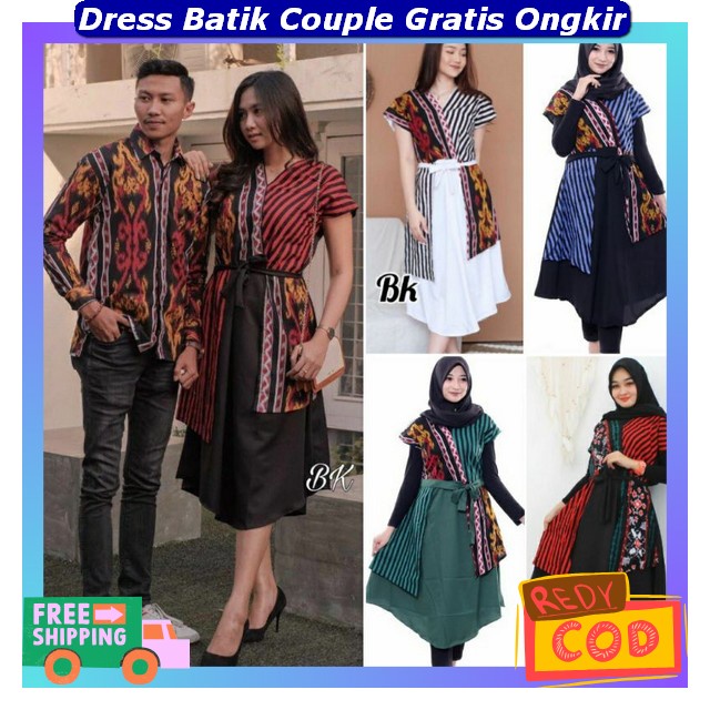 Buju Sarimbit Murah Terbaru 2024 Deres Chritsmas Wanita Elejant Dress Batik Modern Untuk Pesta Baju 