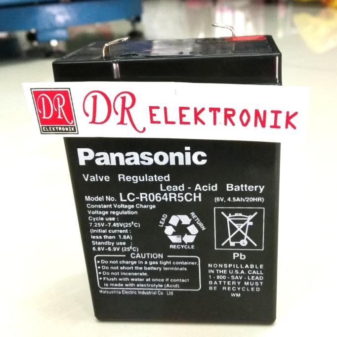Aki Kering Panasonic KW 6v 6 volt v 4,5Ah Speaker Portable dll dre3