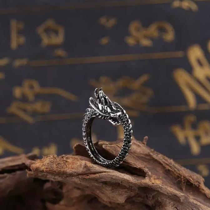 Fortune Dragon Ring Men / Cincin pria naga stainless steel