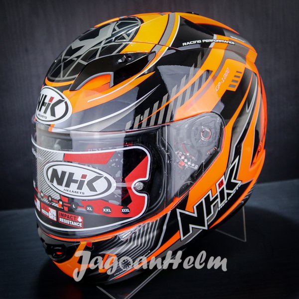 Nhk Helm Gp1000 Plasma Se - Orange Fluo Silver -Gp 1000 Double Visor