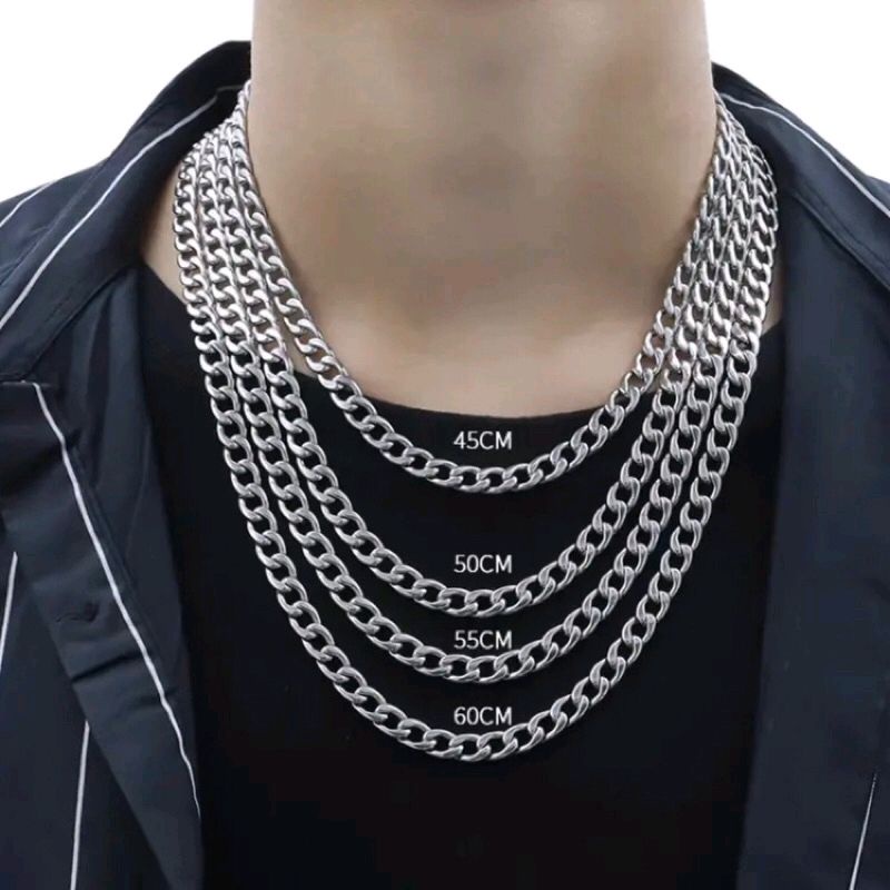 KALUNG TITANIUM RANTAI PRIA WANITA ANTI LUNTUR / KALUNG HIP HOP /