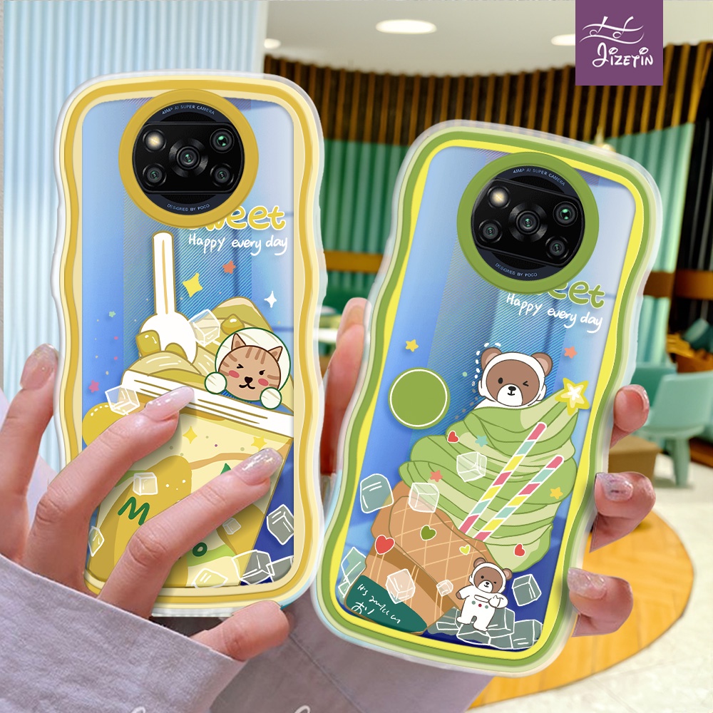 Teh Susu Mangga Casing ph bentuk aneh untuk for xiaomi POCO X3/GT/NFC/Pro M5 M4 Pro M3 Pro F4 C40 4G