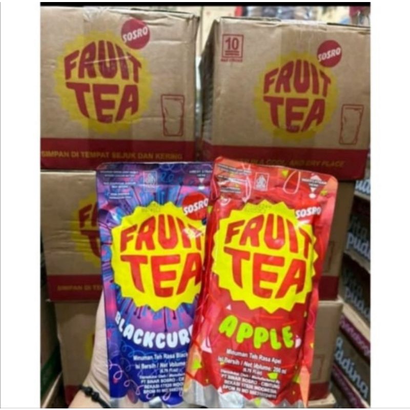 

Fruit tea pouch 200 ml Rasa Apel 1 karton ( isi 24 pcs)