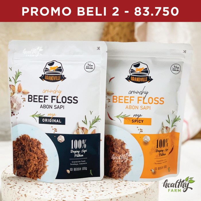 

Grandville Abon Sapi Original Spicy /Abon Non Msg / Crunchy Beef Floss