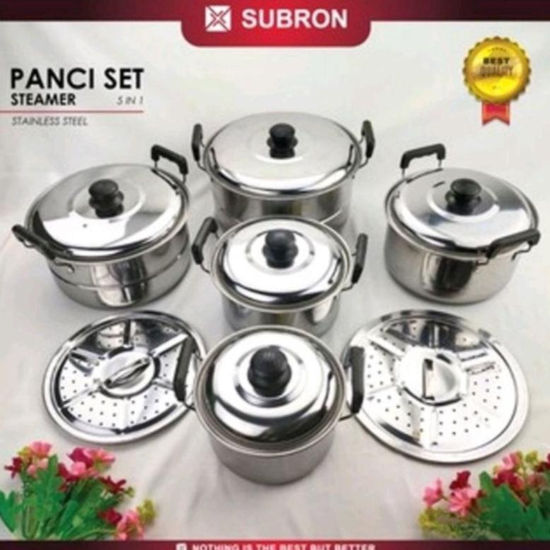 Sale Cod Panci Set 12Pcs + Steamer Happy Call Hc Subron Shenar Nizen Happy Fun Happy Bull / Panci St